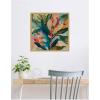 imageKate and Laurel Colorful Tropic Botanical Abstract Neutral Linen Framed Canvas Wall Art by The Creative Bunch Studio 30 x 30 Sylvie Bright Gold Bohemian Abstract Flowers Art for Wall Decor LivingBright Gold