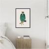 imageKate and Laurel Cool Stylish Trendy Leopard Framed Canvas Wall Art by July Art Prints 18 x 24 Sylvie Beaded Black Modern Animals Entertainment Art for Wall Decor Living Room