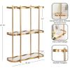 imageKate and Laurel Curventi ThreeTiered Wavy Wall Shelf 20 x 7 x 28 Gold Glam Decorative Scalloped Storage Shelves and Wall Organizer for Over The Toilet Storage Bathroom Display
