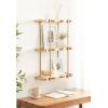 imageKate and Laurel Curventi ThreeTiered Wavy Wall Shelf 20 x 7 x 28 Gold Glam Decorative Scalloped Storage Shelves and Wall Organizer for Over The Toilet Storage Bathroom Display