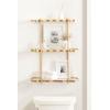 imageKate and Laurel Curventi ThreeTiered Wavy Wall Shelf 20 x 7 x 28 Gold Glam Decorative Scalloped Storage Shelves and Wall Organizer for Over The Toilet Storage Bathroom Display
