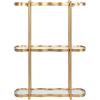 imageKate and Laurel Curventi ThreeTiered Wavy Wall Shelf 20 x 7 x 28 Gold Glam Decorative Scalloped Storage Shelves and Wall Organizer for Over The Toilet Storage Bathroom Display
