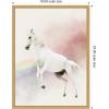 imageKate and Laurel Cute Unicorn Framed Canvas Wall Art by July Art Prints 18 x 24 Sylvie Bright Gold Whimsical Animals Kids Art for Wall Decor Living Room Bedroom