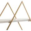 imageKate and Laurel Daxton Modern Wood and Metal Diamond Wall Shelf 31 x 8 x 31 White and Gold Glam Geometric Wall Organization for Bathroom Storage or Living Room Display