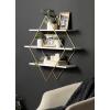imageKate and Laurel Daxton Modern Wood and Metal Diamond Wall Shelf 31 x 8 x 31 White and Gold Glam Geometric Wall Organization for Bathroom Storage or Living Room Display