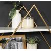 imageKate and Laurel Daxton Modern Wood and Metal Diamond Wall Shelf 31 x 8 x 31 White and Gold Glam Geometric Wall Organization for Bathroom Storage or Living Room Display