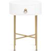 imageKate and Laurel Decklyn Decorative Glam Oval Side Table 16 x 12 x 24 White and Gold Modern Round Living Room Table with Pull Drawer for Useful StorageWhiteGold