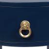 imageKate and Laurel Decklyn Decorative Glam Oval Side Table 16 x 12 x 24 White and Gold Modern Round Living Room Table with Pull Drawer for Useful StorageNavy Blue