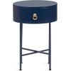 imageKate and Laurel Decklyn Decorative Glam Oval Side Table 16 x 12 x 24 White and Gold Modern Round Living Room Table with Pull Drawer for Useful StorageNavy Blue