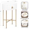 imageKate and Laurel Decklyn Decorative Glam Oval Side Table 16 x 12 x 24 White and Gold Modern Round Living Room Table with Pull Drawer for Useful StorageWhiteGold