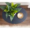 imageKate and Laurel Decklyn Decorative Glam Oval Side Table 16 x 12 x 24 White and Gold Modern Round Living Room Table with Pull Drawer for Useful StorageNavy Blue