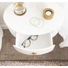 imageKate and Laurel Decklyn Decorative Glam Oval Side Table 16 x 12 x 24 White and Gold Modern Round Living Room Table with Pull Drawer for Useful StorageWhiteGold