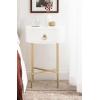 imageKate and Laurel Decklyn Decorative Glam Oval Side Table 16 x 12 x 24 White and Gold Modern Round Living Room Table with Pull Drawer for Useful StorageWhiteGold