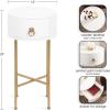 imageKate and Laurel Decklyn Decorative Glam Round Side Table 14 x 14 x 24 White and Gold Modern Circle Living Room Table with Pull Drawer for Useful StorageWhiteGold