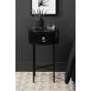 imageKate and Laurel Decklyn Decorative Glam Round Side Table 14 x 14 x 24 White and Gold Modern Circle Living Room Table with Pull Drawer for Useful StorageBlack