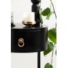 imageKate and Laurel Decklyn Decorative Glam Round Side Table 14 x 14 x 24 White and Gold Modern Circle Living Room Table with Pull Drawer for Useful StorageBlack