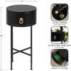 imageKate and Laurel Decklyn Decorative Glam Round Side Table 14 x 14 x 24 White and Gold Modern Circle Living Room Table with Pull Drawer for Useful StorageBlack