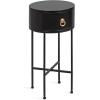imageKate and Laurel Decklyn Decorative Glam Round Side Table 14 x 14 x 24 White and Gold Modern Circle Living Room Table with Pull Drawer for Useful StorageBlack