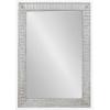 imageKate and Laurel Deely Farmhouse Wall Mirror 27 x 39 White and Silver Rustic Wall Decor with Galvanized Metal FrameWhite