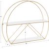 imageKate and Laurel Delmar Modern Wall Shelf 26 x 21 White and Gold Glamorous Geometric Wall DecorWhiteGold