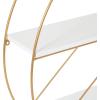 imageKate and Laurel Delmar Modern Wall Shelf 26 x 21 White and Gold Glamorous Geometric Wall DecorWhiteGold