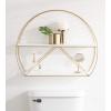 imageKate and Laurel Delmar Modern Wall Shelf 26 x 21 White and Gold Glamorous Geometric Wall DecorWhiteGold