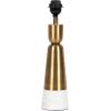 imageKate and Laurel Deori Modern Metal and Marble Bedside Table Lamp 8 x 8 x 20 Antique Brass and White Marble Decorative Tapered Hourglass Tabletop Desk Lamp with Linen Shade for Living Room DecorWhiteGold