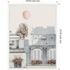 imageKate and Laurel Elephant in Paris Framed Canvas Wall Art by July Art Prints 18 x 24 Sylvie White Whimsical Animals Cityscapes Art for Wall Decor Living Room Bedroom