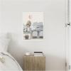 imageKate and Laurel Elephant in Paris Framed Canvas Wall Art by July Art Prints 18 x 24 Sylvie White Whimsical Animals Cityscapes Art for Wall Decor Living Room Bedroom