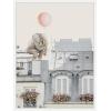 imageKate and Laurel Elephant in Paris Framed Canvas Wall Art by July Art Prints 18 x 24 Sylvie White Whimsical Animals Cityscapes Art for Wall Decor Living Room Bedroom