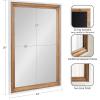 imageKate and Laurel Ellison Transitional TwoTone Rectangle Wall Mirror 24 x 36 Rustic Brown and White Modern Rectangular Wooden Bathroom Mirror for Vanity with Traditional Stepped Frame