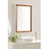 imageKate and Laurel Ellison Transitional TwoTone Rectangle Wall Mirror 24 x 36 Rustic Brown and White Modern Rectangular Wooden Bathroom Mirror for Vanity with Traditional Stepped Frame