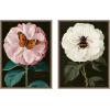 imageKate and Laurel Flutter Bug and Busy Bee Set of 2 18x24 Framed Canvas Wall Art Set by Mary Sparrow Sylvie Beaded Dark Gold Modern Animals Flowers Nature Animals Flowers Art for Wall Dcor