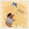 imageKate and Laurel French Hedgehog Framed Canvas Wall Art by Carrie Cantwell 22 x 22 Sylvie White Whimsical Animals Humor Kids Art for Wall Decor Living Room Bedroom