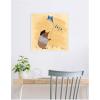 imageKate and Laurel French Hedgehog Framed Canvas Wall Art by Carrie Cantwell 22 x 22 Sylvie White Whimsical Animals Humor Kids Art for Wall Decor Living Room Bedroom