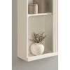 imageKate and Laurel Furrow Modern Wooden Ribbed Sliding Door Tall Wall Cabinet 22 x 7 x 28 White Floating Bathroom Cabinet with Sliding Door for Use as OverTheToilet Storage or Kitchen Spice Rack