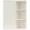 imageKate and Laurel Furrow Modern Wooden Ribbed Sliding Door Tall Wall Cabinet 22 x 7 x 28 White Floating Bathroom Cabinet with Sliding Door for Use as OverTheToilet Storage or Kitchen Spice Rack