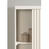 imageKate and Laurel Furrow Modern Wooden Ribbed Sliding Door Tall Wall Cabinet 22 x 7 x 28 White Floating Bathroom Cabinet with Sliding Door for Use as OverTheToilet Storage or Kitchen Spice Rack