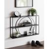 imageKate and Laurel Geometric Pirzada Wall Shelf 36quot x 24quot Black Modern Wall StorageBlack