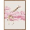 imageKate and Laurel Giraffe In Pink Clouds Framed Canvas Wall Art by July Art Prints 18 x 24 Sylvie Beaded Rustic Natural Whimsical Animals Humor Art for Wall Decor Living Room