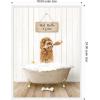 imageKate and Laurel Golden Labradoodle in Hot Bath Framed Canvas Wall Art by Amy Peterson 18 x 24 Sylvie White Whimsical Animals Humor Art for Wall Decor Living Room Bedroom