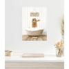 imageKate and Laurel Golden Labradoodle in Hot Bath Framed Canvas Wall Art by Amy Peterson 18 x 24 Sylvie White Whimsical Animals Humor Art for Wall Decor Living Room Bedroom