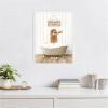 imageKate and Laurel Golden Labradoodle in Hot Bath Framed Canvas Wall Art by Amy Peterson 18 x 24 Sylvie White Whimsical Animals Humor Art for Wall Decor Living Room Bedroom