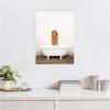 imageKate and Laurel Golden Labradoodle in Rustic Bath Style Framed Canvas Wall Art by Amy Peterson 18 x 24 Sylvie White Farmhouse Animals Bathroom Art for Wall Decor Living Room Bedroom