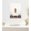 imageKate and Laurel Golden Labradoodle in Rustic Bath Style Framed Canvas Wall Art by Amy Peterson 18 x 24 Sylvie White Farmhouse Animals Bathroom Art for Wall Decor Living Room Bedroom