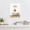 imageKate and Laurel Golden Retriever in Hot Bath Framed Canvas Wall Art by Amy Peterson 18 x 24 Sylvie White Whimsical Animals Humor Art for Wall Decor Living Room Bedroom