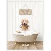 imageKate and Laurel Golden Retriever in Hot Bath Framed Canvas Wall Art by Amy Peterson 18 x 24 Sylvie White Whimsical Animals Humor Art for Wall Decor Living Room Bedroom