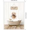imageKate and Laurel Golden Retriever in Hot Bath Framed Canvas Wall Art by Amy Peterson 18 x 24 Sylvie White Whimsical Animals Humor Art for Wall Decor Living Room Bedroom
