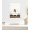 imageKate and Laurel Golden Retriever in Rustic Bath Style Framed Canvas Wall Art by Amy Peterson 18 x 24 Sylvie White Whimsical Animals Bathroom Humor Art for Wall Decor Living Room Bedroom