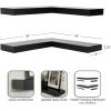 imageKate and Laurel Havlock Modern Wood TwoPiece Floating Corner Shelf Set 26 x 8 x 3 Black Wooden Corner Shelving with Unique Geometric Shape for Living Room Decor or Entryway Storage